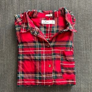 Hollister christmas plaid button down